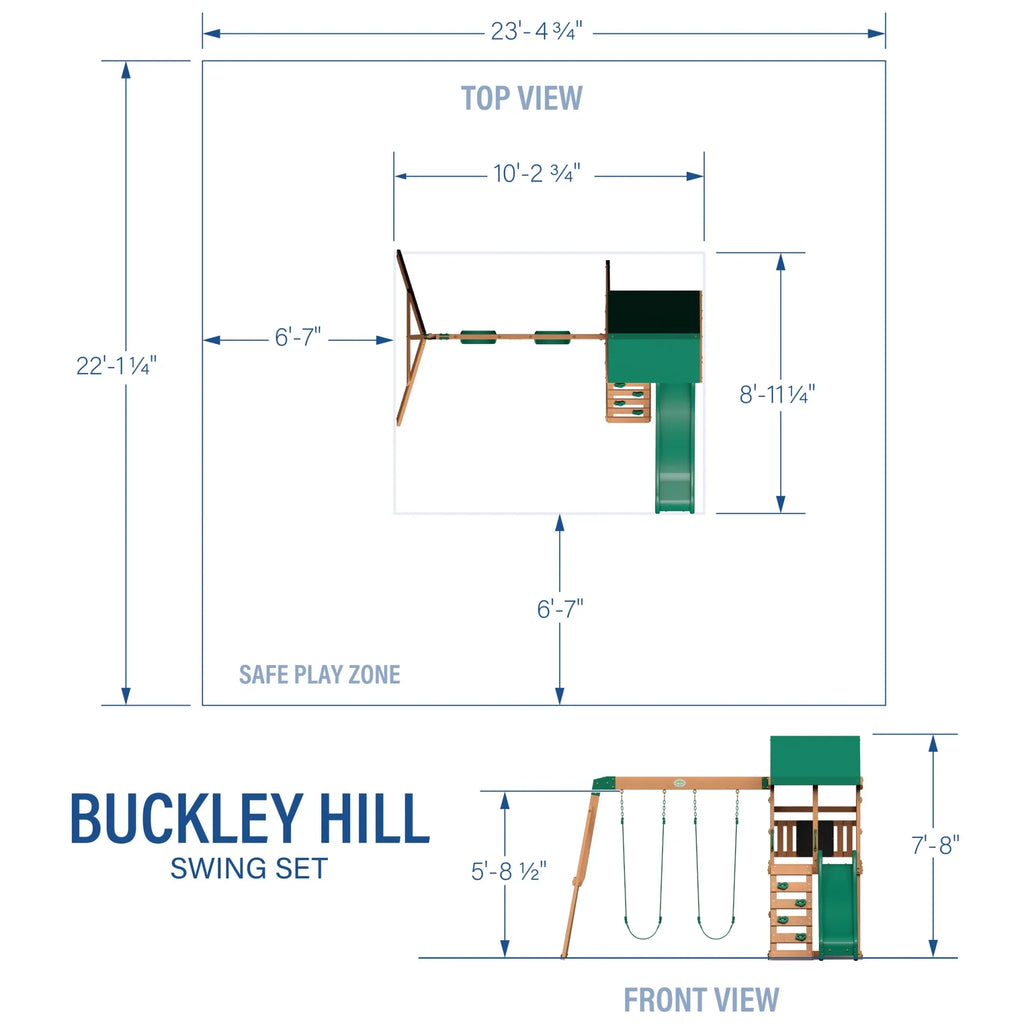 Backyard Coating Clasp Hill Swing Set