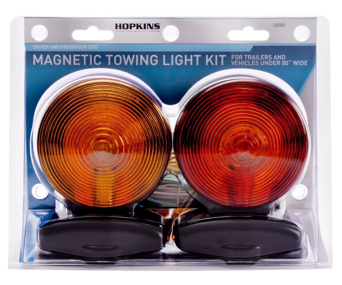 Hopkins Towing Solutions Magnetic 2 Sided Towing Light Kit, C6300, Amber and Red