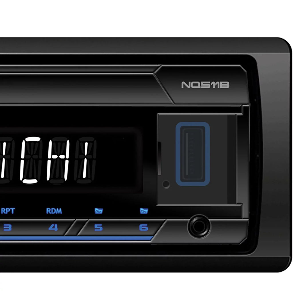 Nakamichi NMNQ511B NQ511B Single-DIN In-Dash Digital Media Receiver with Bluetooth
