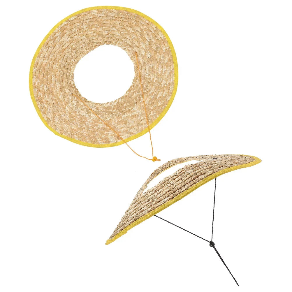 Qumonin Straw Hard Hat Sun Shade 2pcs Full Brim Visor
