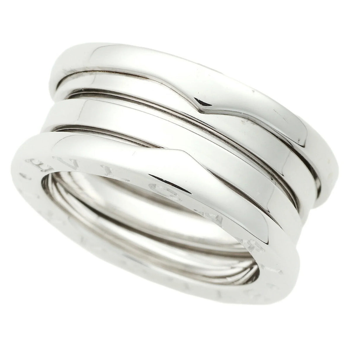 Pre-Owned Bulgari BVLGARI B-ZERO1 B Zero One Ring 3 Band K18WG #49 No. 8.5 White Gold (Good)