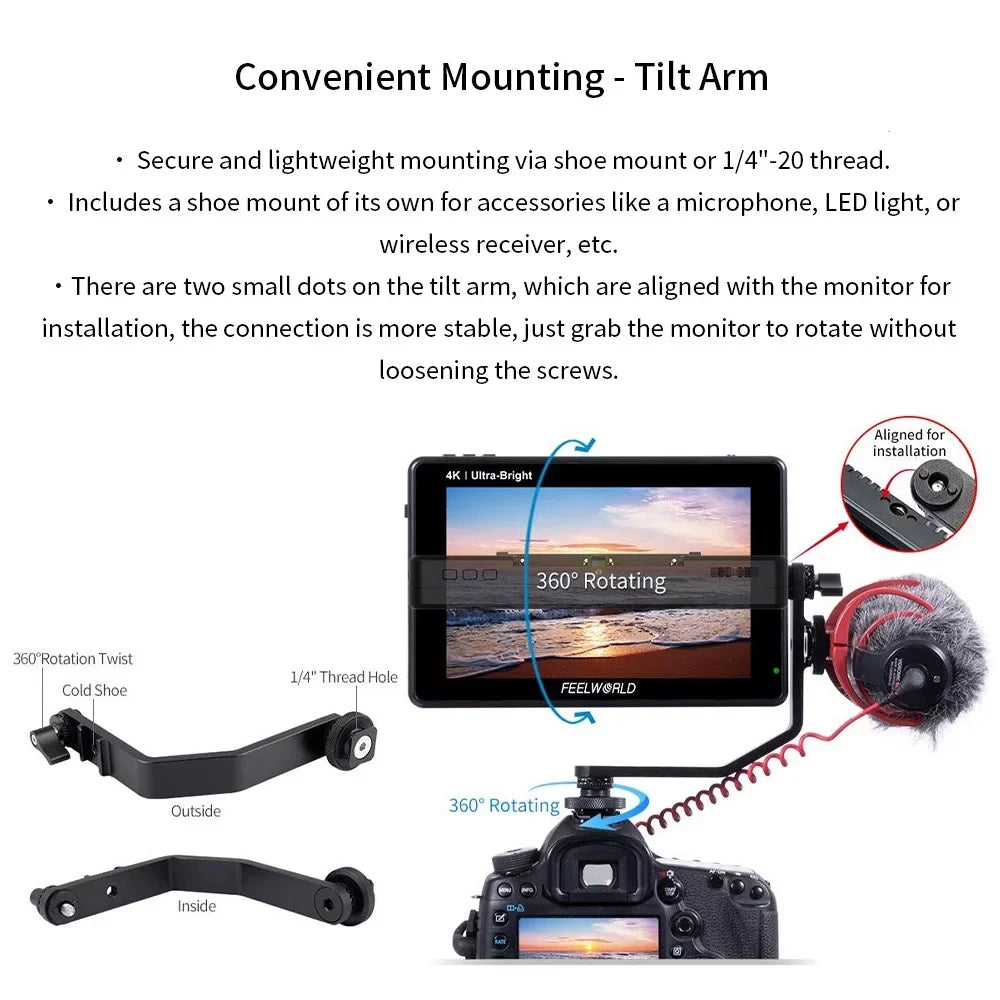 FEELWORLD LUT7S 7 Inch Touchscreen IPS Panel Video Monitor, 2200nits Brightness
