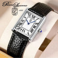 Vintage Swiss Style Classic Pierre Lucerne Louie Must Tank Mens Dress Watch Black Band